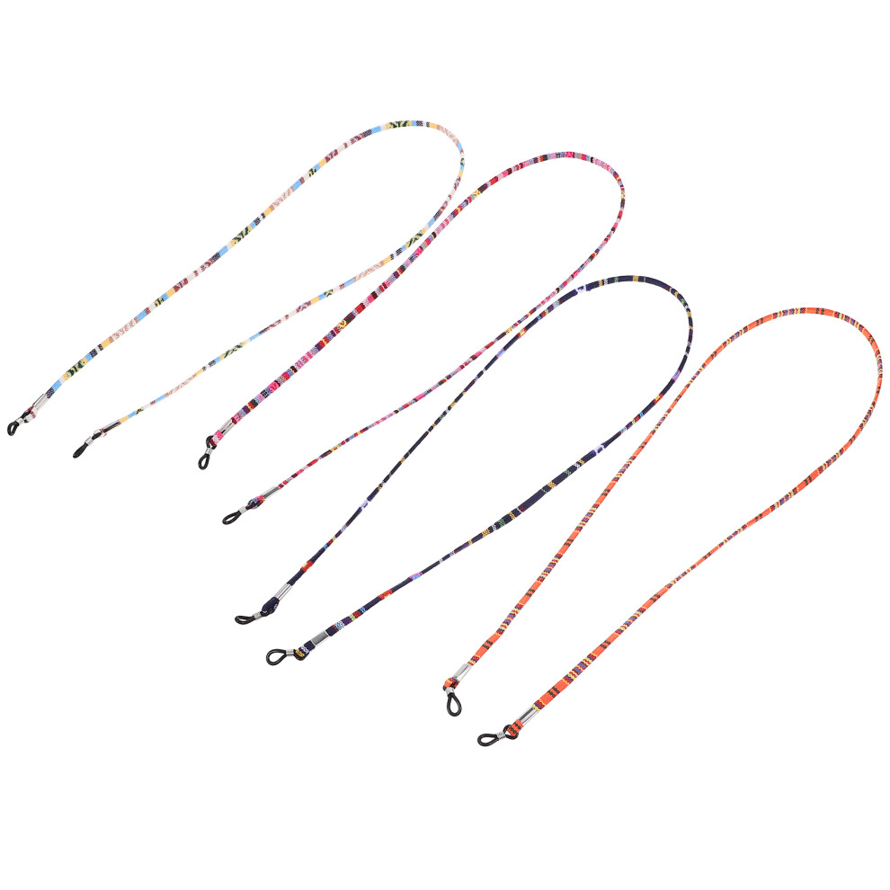 Solustre 4Pc Ethnic Eyeglass Chain Holder Cotton Wool Unisex Mixed Color