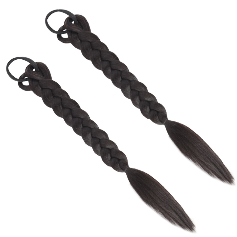 Artibetter Unisex 2Pcs Long Braided Ponytail Extension With Hair Tie