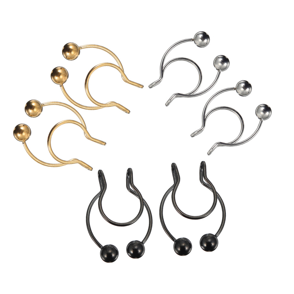 6 pcs antler shape fake nose rings nasal hoops-image-OPC-PKRPND9-NEW