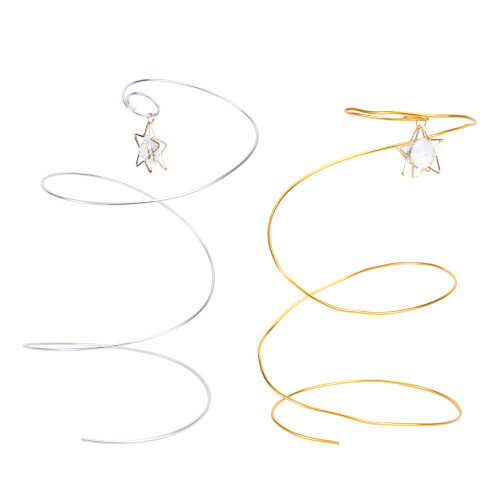 2pcs hollow wire spiral tree miniature cake ornaments 1