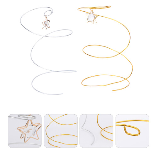 2pcs hollow wire spiral tree miniature cake ornaments 2