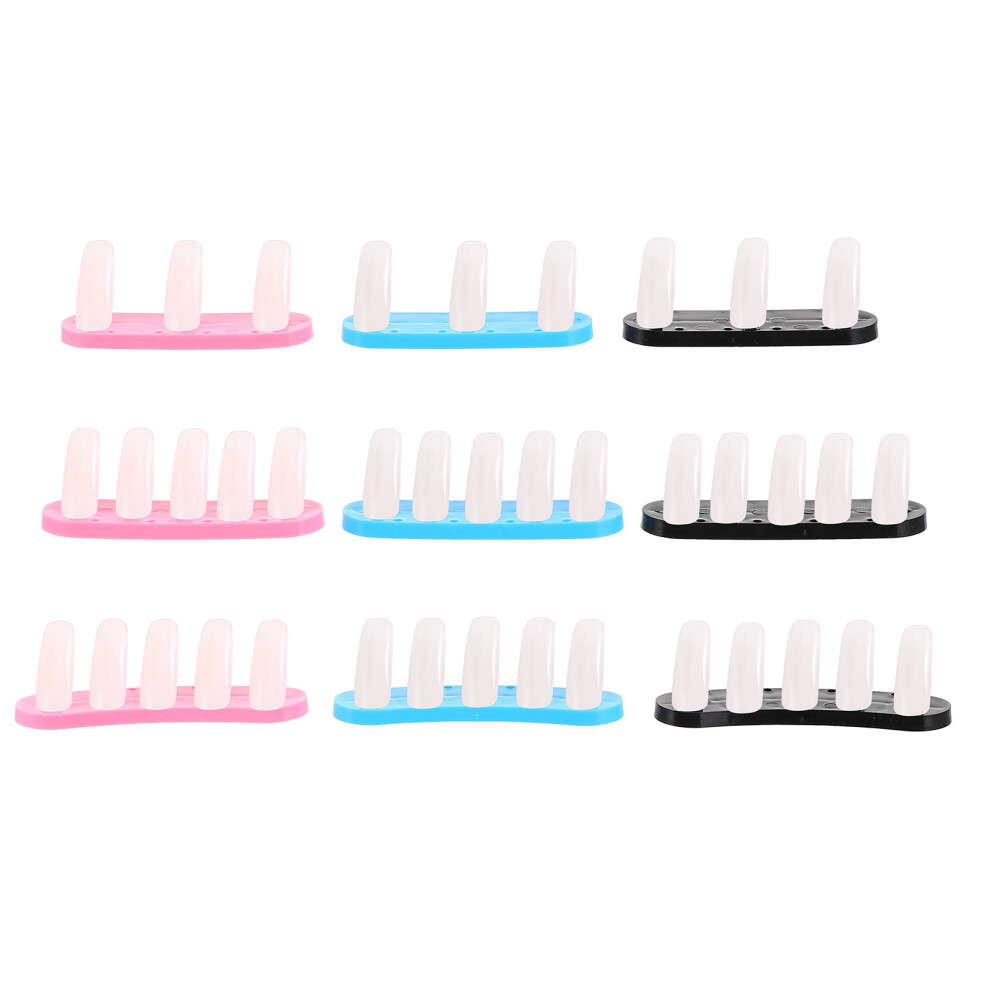 Iplusmile 9Pcs Nail Practice Stand With 30Pcs Fake Nail Tips Holder Base
