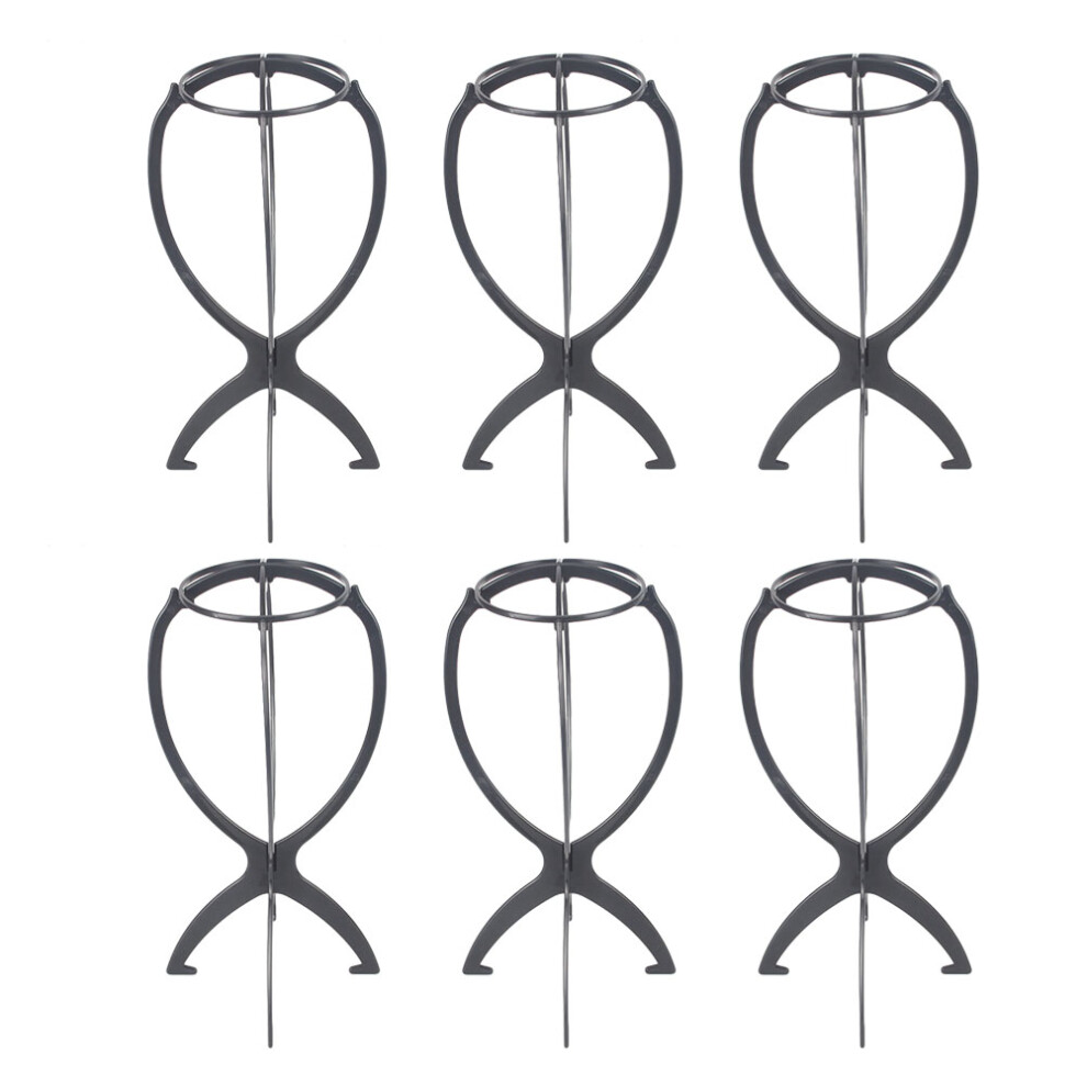 Aboofan Unisex Black 6Pcs Plastic Folding Wig Hat Holder Stand Display Hanger