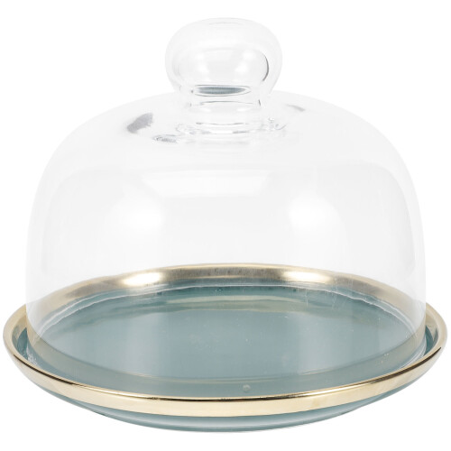 ceramic lidded cake plate serving platter with dome