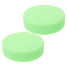 2Pcs High-Density Green Hockey Pucks for Practicing and Game Play