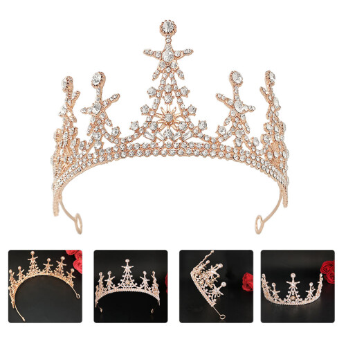 Stijlvolle Gouden Bruidskroon Met Delicate En 2