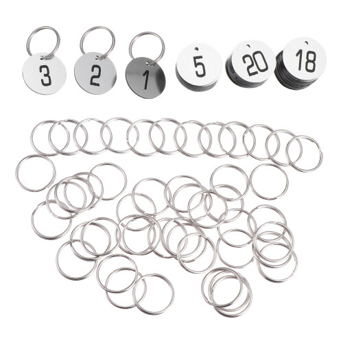50pcs plastic round numbered key tags with rings for hotel 1