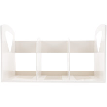 Simple Three Lattice Bookshelf For School Office Home White Large