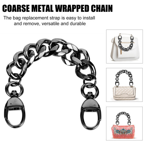 1Pc Durable Black Metal Bag Chain Replacement for Shoulder Bags 2