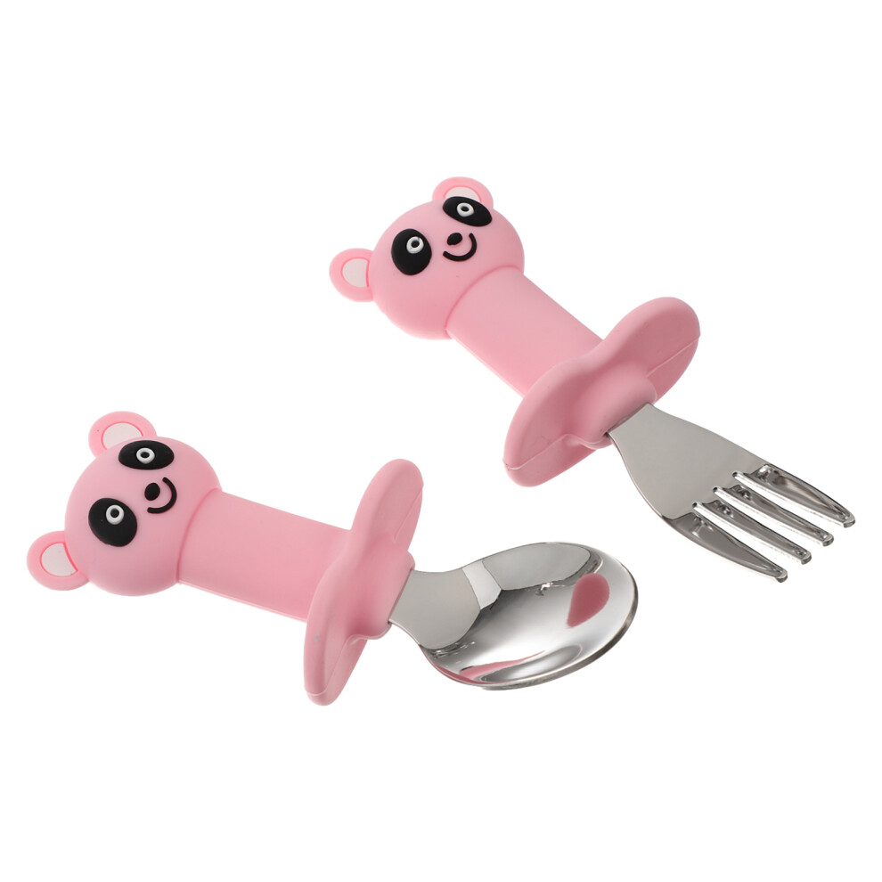 Stainless Steel Baby Feeding Spoon And Fork Set For Training Totority