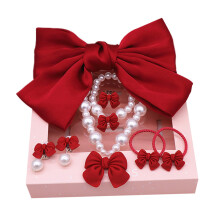 1 set 7pcs children bowknot hairpins jewelry set