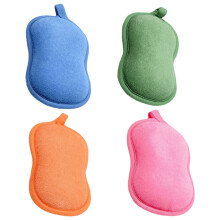 4pcs Plant fiber exfoliating sponges for baby bath random color