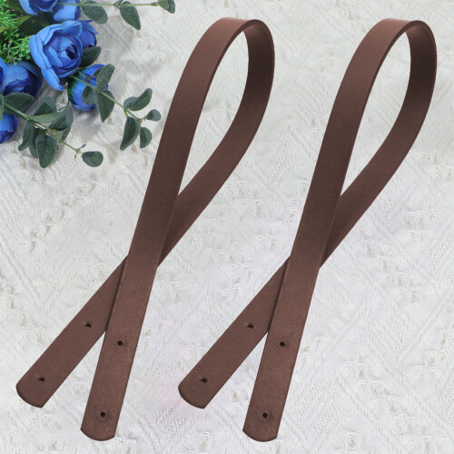 2pcs 60cm reddish brown pu strap replacement for women 2