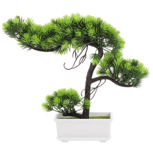 artificial bonsai tree realistic potted pine decoration