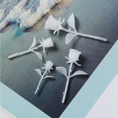 4pcs 20mm 25mm white diy crystal epoxy rose for home decor microlandscape 1