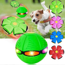 (Green) 2023 New Pet Toy Flying Saucer Ball, Flying Saucer Ball Dog Toy, Pet Toy Flying Saucer, With 6 Led Light TW