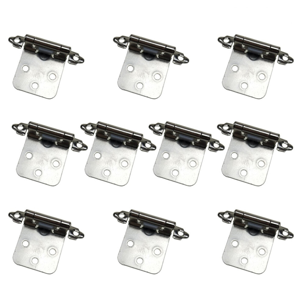 10Pcs Self-Closing Iron Spring Hinges For Door Cabinet White Nickel 3301803594145