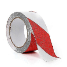 (Red And White) Non Slip Adhesive Safety Quartz Sand Grip Tape