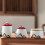 Elegant White Ceramic Tea Canister Airtight Mini Tea Storage Box 5