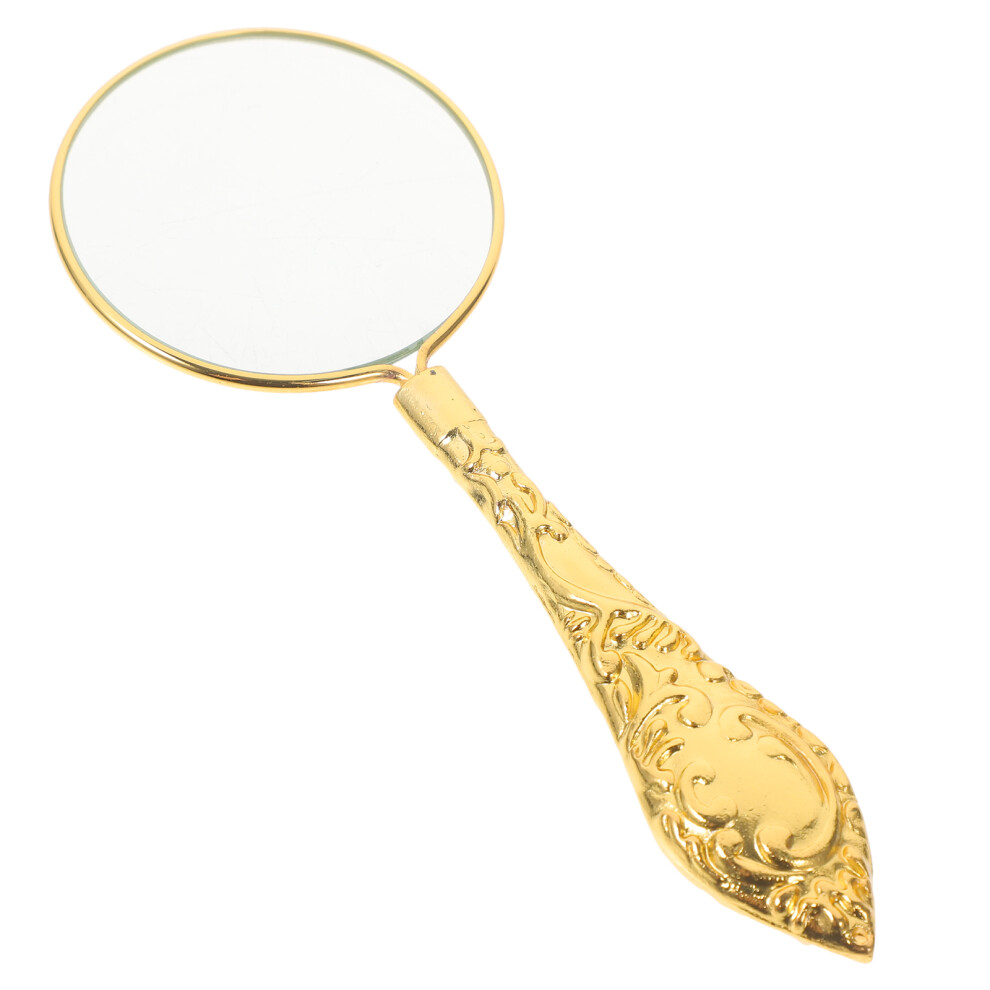 Solustre Handheld Magnifying Glass European Style Portable 5X Magnifier