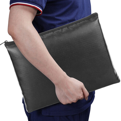 1pc Fireproof Document Storage Bag With Zipper For Home 2