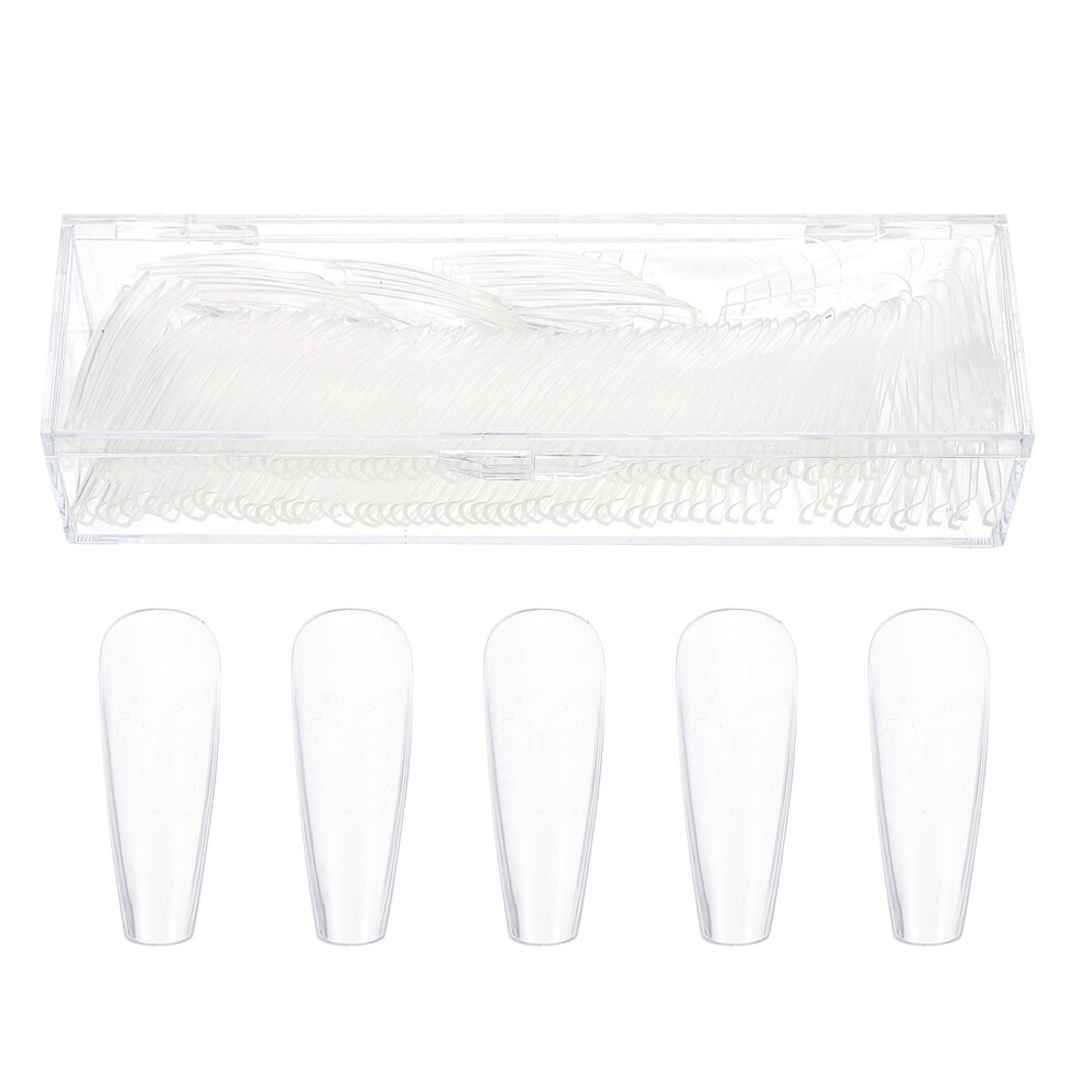 Vaguelly 200Pcs Transparent Fake Nail Tips Detachable False Nail Covers