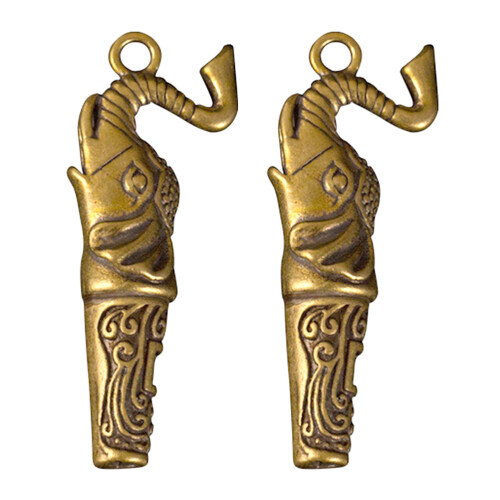 2St Mini Koperen Olifant Sleutelhanger Decor 1