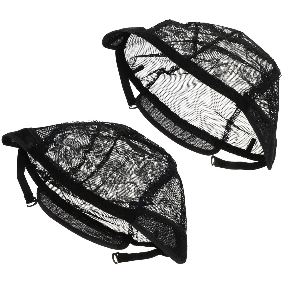 Ohphcall Unisex 4Pcs Elastic U-Type Mesh Wig Caps For Hairdressing