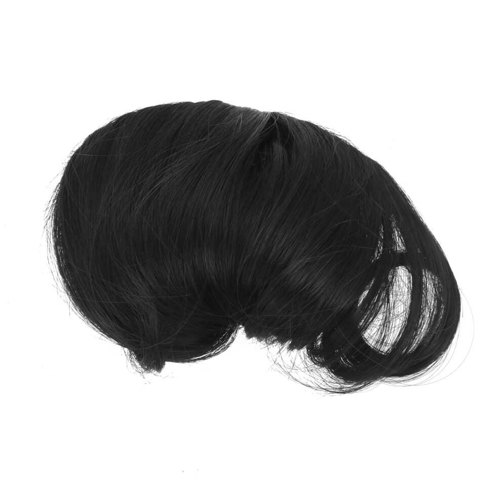 Totority Unisex Black 1Pc Artificial Curly Bang Wig High Temperature Fiber Natural