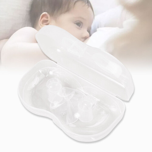 2pcs semicircle silicone breastfeeding shield set with dust-proof case 2