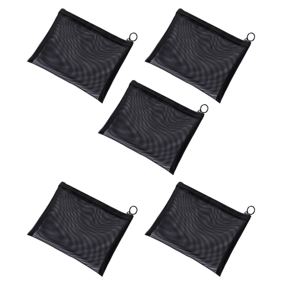 Happyyami 5Pcs Zipper Mesh Bags For Toiletries, Keys, Cosmetics Organizer
