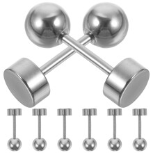 8pcs ball stud earrings stainless steel for women girls