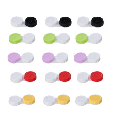 15pc lens case with storage jar double boxes mixed color