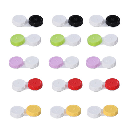 15pc lens case with storage jar double boxes mixed color 1