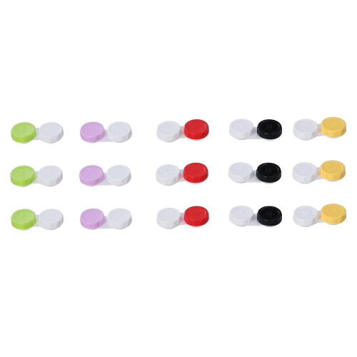 15pc lens case with storage jar double boxes mixed color 2