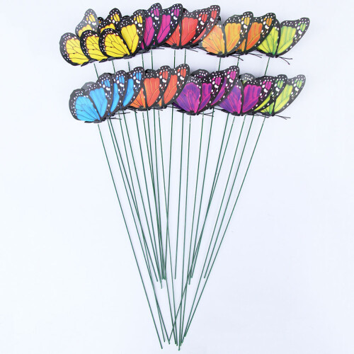 24pcs simulation dragonfly stakes for garden patio lawn decor 2