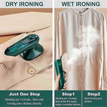 Portable Handheld Steamer for Clothes, Fast Heating Fabric Steam Iron for Wrinkle Removal and Fabric Care