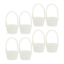 8Pcs Plastic Rattan Storage Baskets Small Handmade Handheld