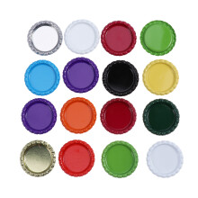200 pcs 34mm tinplate beer caps with bottle stickers for diy crafts