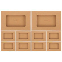 10pcs kraft paper storage boxes with window for postcards