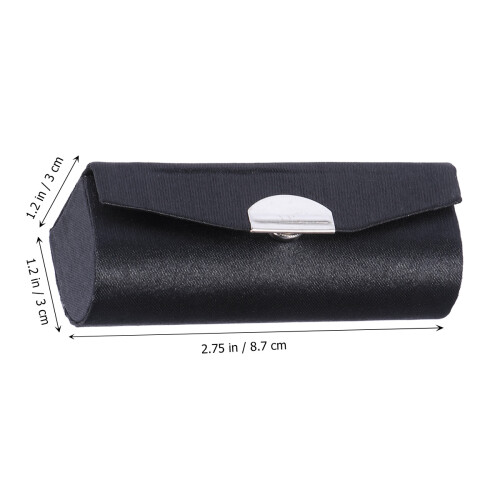 lipstick case holder organizer bag durable with mirror black 1