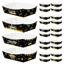 24pcs graduation paper food trays for fries chicken sticks