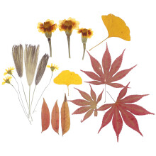 18Pcs Handmade Assorted Color Maple Leaves for Decorating Crafts