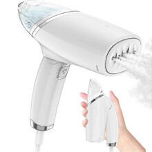 Handheld Mini Garment Steamer, Foldable Portable Iron, Travel Steam Brush (Camellia White-EU Plug 22