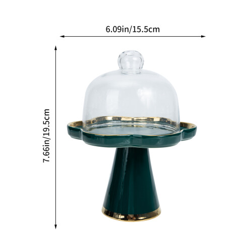 ceramic cake stand with dome high foot storage tray dessert serving 1