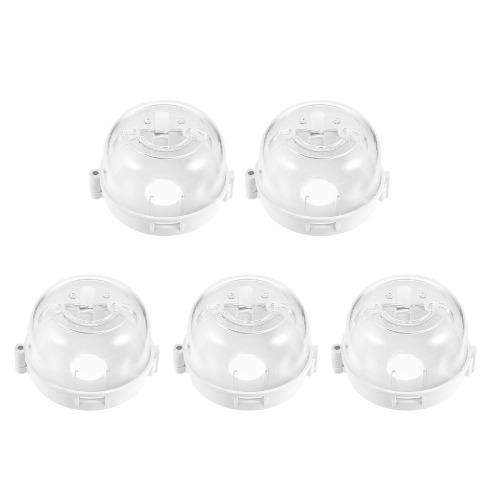 Solustre 5Pcs Durable Kitchen Gas Cooker Knob Safety Cover Assorted Color Guard