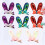 8 pcs 3d bunny ears bow hairpins with fish scale sequins 3