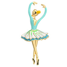 alloy ballet girl brooch sky-blue multipurpose costume decoration