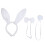 creative plush rabbit costume set with headband for easter party decor 3