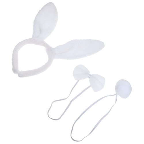creative plush rabbit costume set with headband for easter party decor